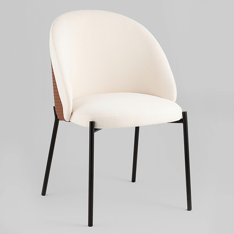 Стул обеденный Mauldine с экокожей Молочный Черный Охра в Липецке | Loft Concept 
