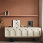 Дизайнерский комод с фактурным фасадом и чёрной ножкой в форме шара Samanta варинант исполнения - 4 | Loft Concept в Липецке