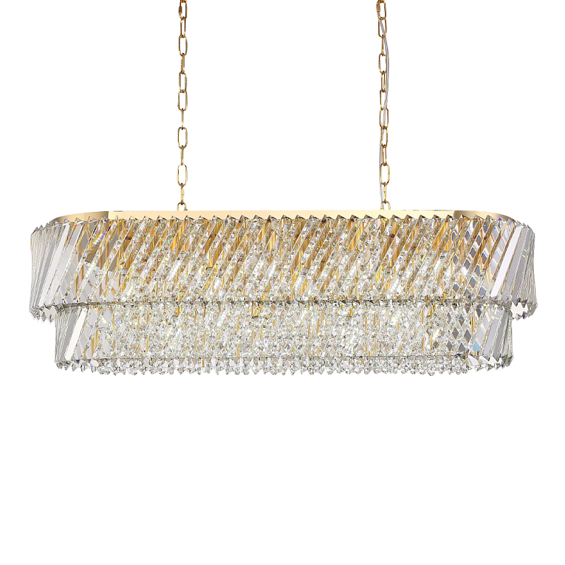 Люстра овальная в классическом обрамлении Light Connoisseurs Beauty Прозрачное Стекло Латунь в Липецке | Loft Concept 