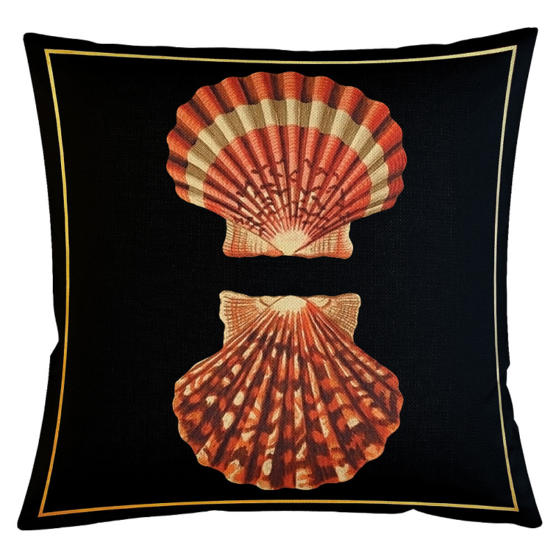 Декоративная подушка Scallop Бежевый Черный Декоративная подушка Scallop Бежевый Черный в Липецке | Loft Concept