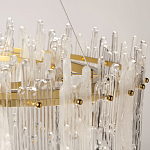 Люстра круглая с прозрачными стержнями разной длины Textured Glass Chandelier варинант исполнения - 7 | Loft Concept в Липецке