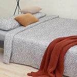 Постельное белье серого цвета с рисунком 200х220 см Blossom Essence варинант исполнения - 5 | Loft Concept в Липецке