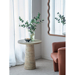 Столик приставной с круглой столешницей Textured Cream Table варинант исполнения - 7 | Loft Concept в Липецке