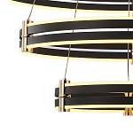 Люстра светодиодная с 3-мя плафонами в форме колец из акрила и алюминия с пультом для регулировки света Ring Horizontal Anthracite варинант исполнения - 4 | Loft Concept в Липецке