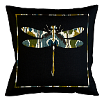 Подушка декоративная стрекоза сине-зелёный орнамент Ikat Pattern варинант исполнения - 1 | Loft Concept в Липецке