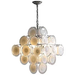 Люстра  с каскадом из круглых декоративных элементов  White Clear Glass Chandelier варинант исполнения - 1 | Loft Concept в Липецке