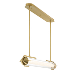 Подвесной светильник линейный золотого цвета с длинной цилиндрической стеклянной трубкой Eurofase варинант исполнения - 4 | Loft Concept в Липецке