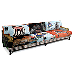 Большой Трехместный Диван с цветным принтом Qalakabusha Large Sofa варинант исполнения - 3 | Loft Concept в Липецке