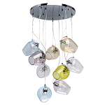 Люстра каскадная с 9-ю разноцветными стеклянными плафонами Kaleido варинант исполнения - 2 | Loft Concept в Липецке