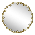 Зеркало круглое в фактурной золотистой раме из металла Mirror Golden Placer варинант исполнения - 1 | Loft Concept в Липецке