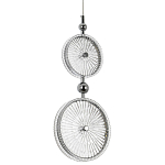 Подвесной светильник с круглым плафоном из рельефного стекла Peony Glass Chrome Hanging Lamp варинант исполнения - 1 | Loft Concept в Липецке