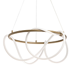 Люстра подвесная круглая золотого цвета с белыми изогнутыми световыми линиями Luke Lampco Tracer Lamp варинант исполнения - 1 | Loft Concept в Липецке