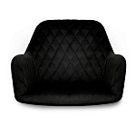 Стул с мягкой черной обивкой из велюра и подъемно-поворотным механизмом на колесиках Harper Black варинант исполнения - 3 | Loft Concept в Липецке