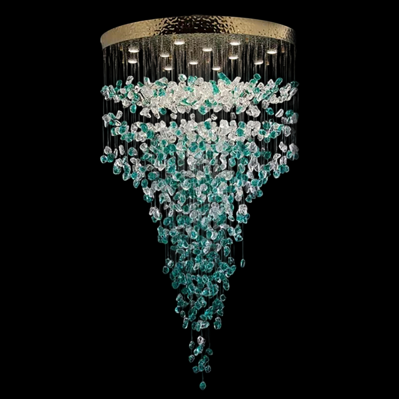 Люстра зеленая каскадная Green Light CascadeDroplet Chandelier Золотой Прозрачный Зеленый Люстра зеленая каскадная Green Light CascadeDroplet Chandelier Золотой Прозрачный Зеленый в Липецке | Loft Concept