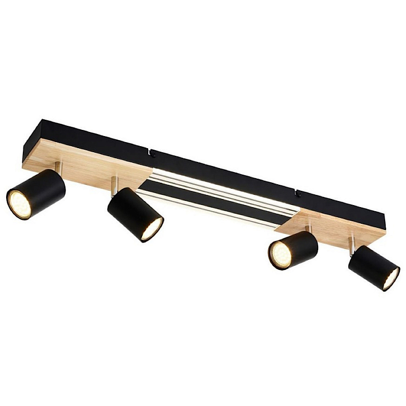 Потолочный светильник черный 70см GAVIN WOOD Черный матовый Прозрачный в Липецке | Loft Concept 