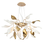Люстра подвесная с белыми матовыми и золотыми глянцевыми листьями Wintery flovers варинант исполнения - 2 | Loft Concept в Липецке