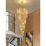 Люстра многоярусная с каркасом из металла и прозрачными подвесками FAIRYTREE Light варинант исполнения - 6 | Loft Concept в Липецке