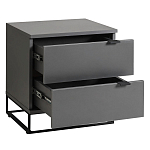 Тумба прикроватная цвета графит с ящиками Strict Lines варинант исполнения - 4 | Loft Concept в Липецке