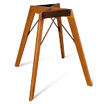 Стол обеденный с серой овальной столешницей из керамики на четырех деревянных ножках Gray Ceramics варинант исполнения - 9 | Loft Concept в Липецке