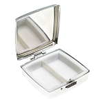 Таблетница карманная квадратная c 2-мя отделениями с зеркалом и накладкой из натурального камня Лазурит Silver Stone Pillboxes варинант исполнения - 2 | Loft Concept в Липецке
