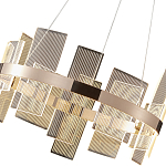 Люстра подвесная круглая с рифлёными прозрачными элементами и золотым основанием Aurea Vista варинант исполнения - 2 | Loft Concept в Липецке