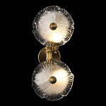 Бра с ветвистыми бронзовыми элементами и стеклянными рифлеными дисками Textured Glass Bra варинант исполнения - 3 | Loft Concept в Липецке