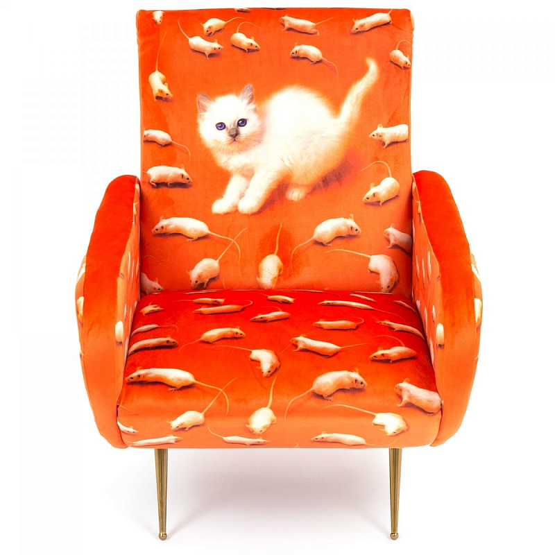 Кресло Seletti Armchair Kitten Оранжевый Латунь Кресло Seletti Armchair Kitten Оранжевый Латунь в Липецке | Loft Concept