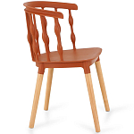 Пластиковый стул на ножках из массива бука Ferret Spiral Brown варинант исполнения - 3 | Loft Concept в Липецке