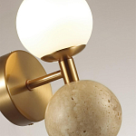 Бра с шарообразным матовым плафоном и шаром из камня на металлическом основании Orb Essence варинант исполнения - 3 | Loft Concept в Липецке