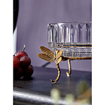 Чаша из прозрачного стекла на бронзовых ножках в виде стрекоз Eden Garden варинант исполнения - 4 | Loft Concept в Липецке