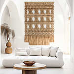 Панно на стену плетеное Макраме бежевый цвет  варинант исполнения - 1 | Loft Concept в Липецке