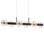 Линейный подвесной светильник с круглыми плафонами и золотистыми акцентами Aurelia Circles варинант исполнения - 1 | Loft Concept в Липецке