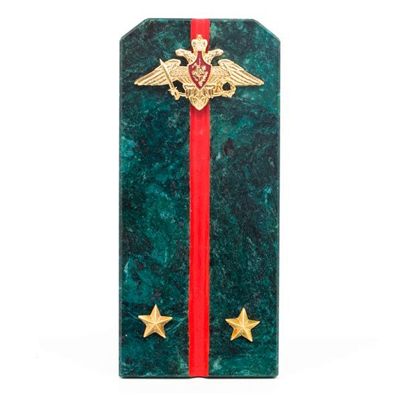 Сувенир Погон ВС из натурального камня змеевик Souvenir Epaulets Змеевик Красный Золотой в Липецке | Loft Concept 