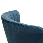 Барный стул со спинкой на 4-х деревянных ножках Синий Велюр Ava Charm варинант исполнения - 5 | Loft Concept в Липецке