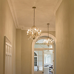 Люстра подвеная с 4-мя лампами и стеклянными подвесками в классическом стиле Feiss варинант исполнения - 2 | Loft Concept в Липецке