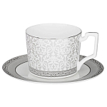 Чайный сервиз серо-белого цвета из фарфора на 6 персон 20 предметов Royal Porcelain Collection варинант исполнения - 1 | Loft Concept в Липецке