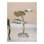 Столик приставной с тремя столешницами Тропические листья Tropical Forest gold варинант исполнения - 5 | Loft Concept в Липецке