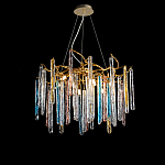 Люстра на подвесе с каркасом из металла и цветными подвесками из стекла Droplet Chandelier варинант исполнения - 3 | Loft Concept в Липецке