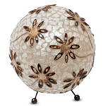 Настольная лампа из перламутра на металлическом каркасе Indonesian Ball варинант исполнения - 1 | Loft Concept в Липецке