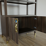 Стеллаж со стеклянными полками Elsa Dreams Walnut варинант исполнения - 5 | Loft Concept в Липецке