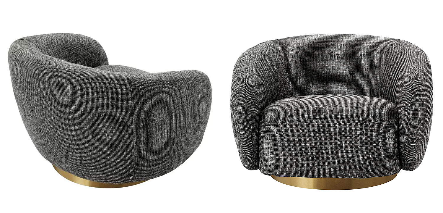 Кресло Eichholtz Swivel Chair Brice Rocat Black Кресло Eichholtz Swivel Chair Brice Rocat Black - Loft-Concept в Липецке