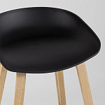 Барный стул на ножках из натурального дерева Boras Black варинант исполнения - 7 | Loft Concept в Липецке