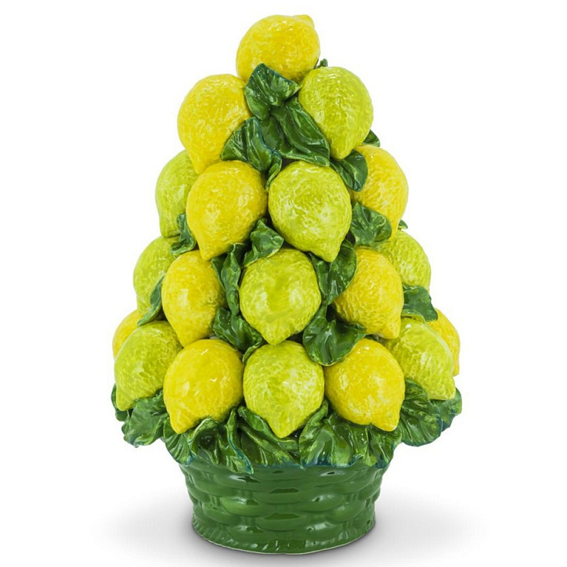 Статуэтка Lemons Cone With Basket H38 Желтый Зеленый в Липецке | Loft Concept 