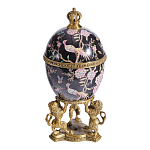 Шкатулка в форме яйца на величественных львах из фарфора с бронзовыми элементами Eden Garden варинант исполнения - 1 | Loft Concept в Липецке