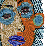 Арт-Объект плетеный из нитей Абстрактный портрет Joana Schneider  варинант исполнения - 1 | Loft Concept в Липецке