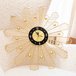 Часы настенные из металла в виде солнца с чёрным циферблатом Mirror Tower Clock варинант исполнения - 4 | Loft Concept в Липецке