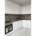 Угловой кухонный гарнитур белый и столешница под мрамор Gene Kitchen Set варинант исполнения - 3 | Loft Concept в Липецке