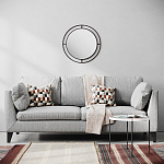 Настенное зеркало круглой формы в черной металлической раме BUBBLE MIRROR BLACK варинант исполнения - 3 | Loft Concept в Липецке