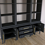 Модульный стеллаж Primo из трех составных элементов Черный дуб варинант исполнения - 4 | Loft Concept в Липецке