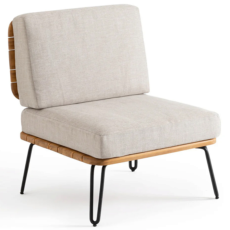 Кресло с каркасом из акации Hanley Wooden Chair Коричневый Черный Бежевый Кресло с каркасом из акации Hanley Wooden Chair Коричневый Черный Бежевый в Липецке | Loft Concept